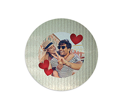 Tagliere rotondo in vetro Love cartonato