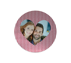 Tagliere rotondo in vetro Love rigato