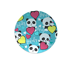 Tagliere rotondo in vetro Lovely panda