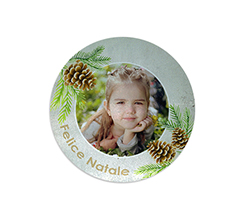 Tagliere rotondo in vetro Pine cone