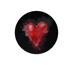 Tagliere rotondo in vetro Red Heart