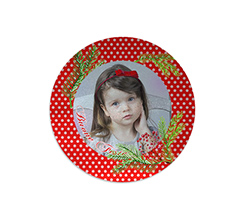 Tagliere rotondo in vetro Rosso pois