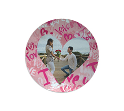 Tagliere rotondo in vetro Words of love