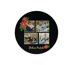 Tagliere rotondo vetro Black Christmas