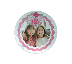 Tagliere rotondo vetro Cornice fiorata