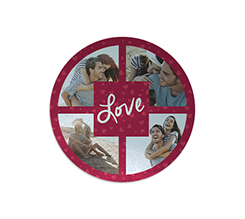Tagliere rotondo vetro Love for collage