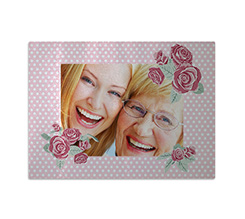 Tagliere vetro temperato Pois con rose