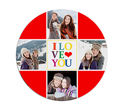 Tappetino Mouse Tondo Collage Colorato