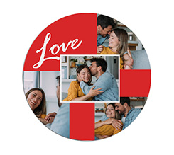 Tappetino Mouse Tondo Red Collage