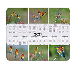 Tappetino Mouse in Pelle Calendario 6 riquadri orizzontali