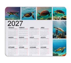 tappetino mouse in pelle calendario 6 riquadri