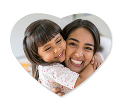 Tappetino mouse a forma di cuore stampato con foto bambina e maestra