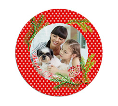 Tappetino mouse tondo Bacche natalizie