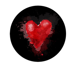 Tappetino mouse tondo Black love