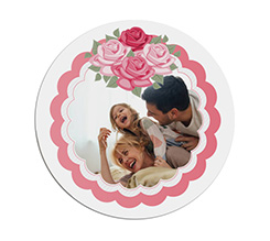 Tappetino mouse tondo Cornice di rose