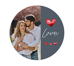 Tappetino mouse tondo Grey love