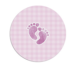 Tappetino mouse tondo Impronte rosa