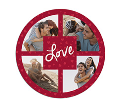 Tappetino mouse tondo Love for collage