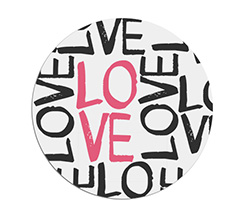 Tappetino mouse tondo Love words