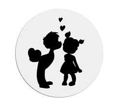 Tappetino mouse tondo Lui e lei