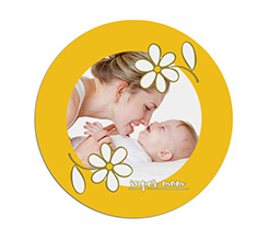 Mousepad dalla forma circolare con margherite