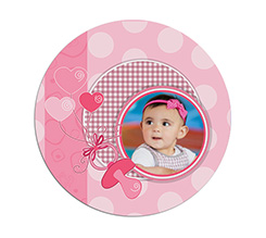 Tappetino mouse tondo Rosa baby