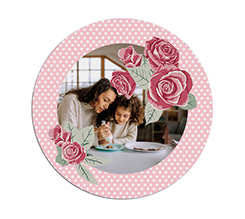 Tappetino mouse tondo Rose a pois