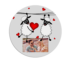 Tappetino mouse tondo Sweet sheeps