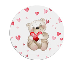 Tappetino mouse tondo Sweet teddy bear