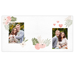 Tappetino mouse xxl con due foto e grafica fiori e cuoricini