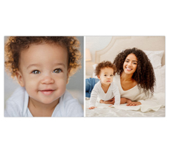 Tappetino mouse xxl con foto collage due riquadri