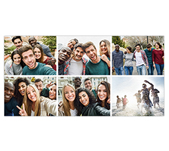 Tappetino mouse xxl con foto collage sei riquadri