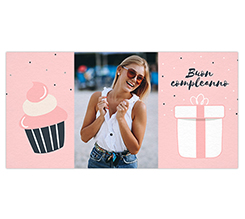 Tappetino mouse xxl con foto e grafica cupcake compleanno