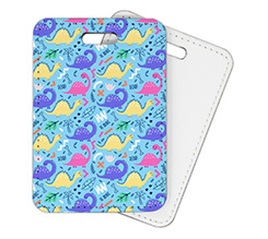 Etichetta Bagaglio in Pelle con grafica dinosauri