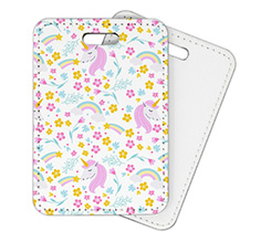 Etichetta Bagaglio in Pelle con grafica unicorno