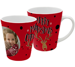Tazza da colazione personalizzata con  grafica natalizia e foto