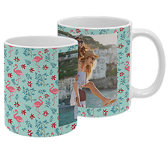 Tazza Panoramica Fenicotteri con fiori