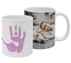 Tazza panoramica con impronta rosa