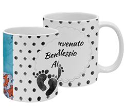 Tazza Panoramica con foto e dedica per nascita