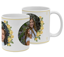 Tazza Prima Comunione con Foto Collage Cerchi con Fiori