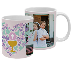 Tazza Prima Comunione personalizzata con grafica Cuore e Calice