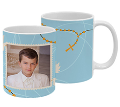 Tazza Prima Comunione con Colombe e Rosario