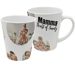 Tazza colazione personalizzata con foto collage e grafica per la mamma