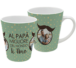 Tazza colazione personalizzata con foto e grafica per papà