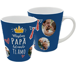 Tazza colazione con foto e grafica papà ti amo