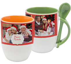 Tazza con Cucchiaino con foto collage e grafica buon natale