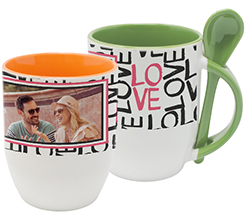 Tazza con Cucchiaino con foto e grafica Love words