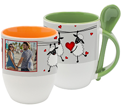 Tazza con Cucchiaino e grafica Sweet sheep