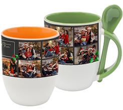 Tazza con Cucchiaino grafica collage natalizia