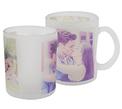Tazza in vetro personalizzato con collage di foto
